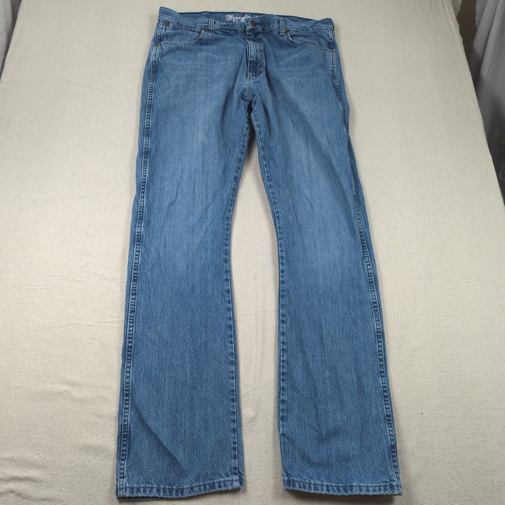 Wrangler Jeans Mens 38x36 Blue Retro Slim Boot Cut Western Cowboy Rodeo